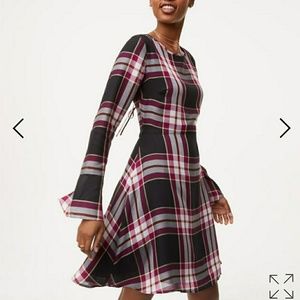 NWT Loft Plaid Tie-Back Dress-0P-MOVING SALE!